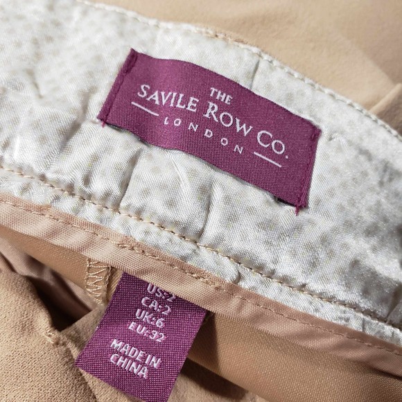 The Savile Row Co. London size 2 Tan Polyester Spandex Cuffed Slacks - Picture 5 of 7